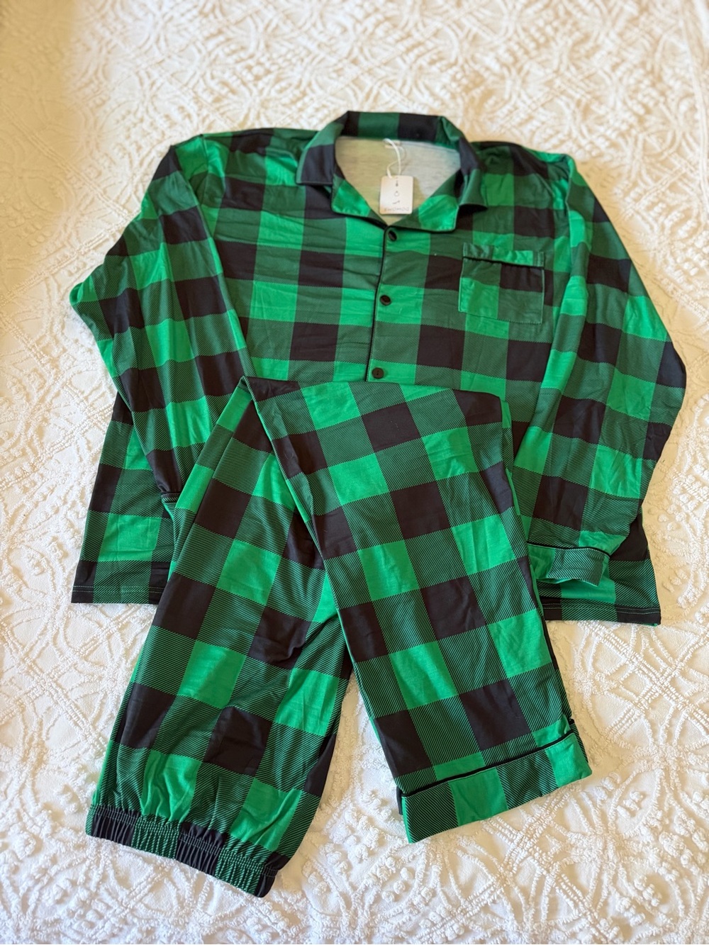 **NWT** SWOMOG Green and Black men’s pajama set size xl